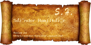 Sándor Hamilkár névjegykártya
